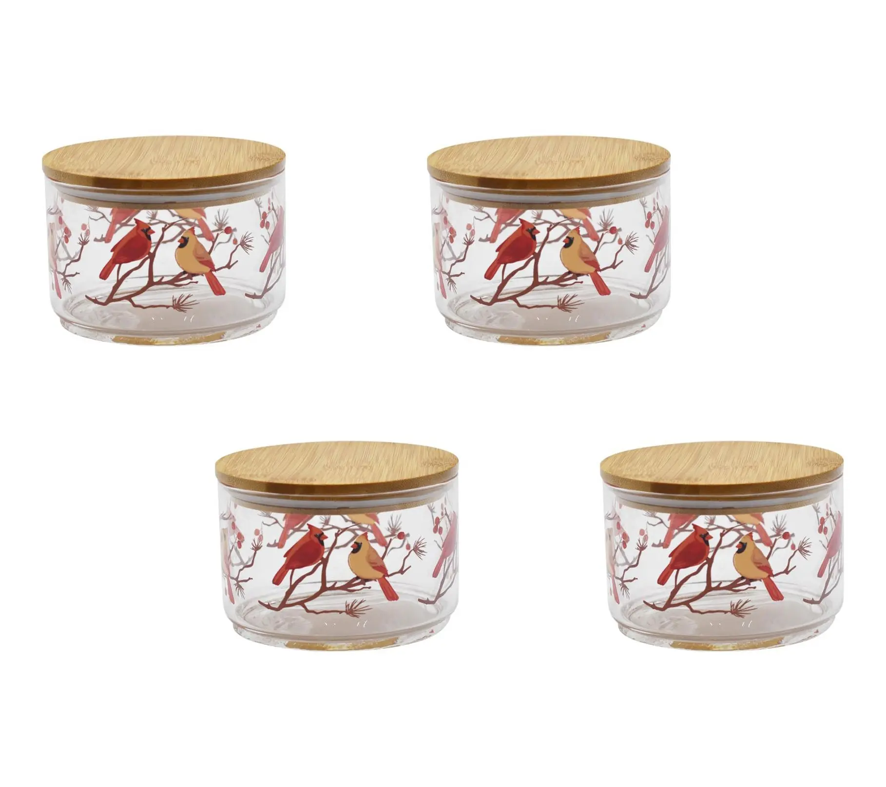 Temp-tations Stackable 18-oz Glass Bowls with Wood Lids