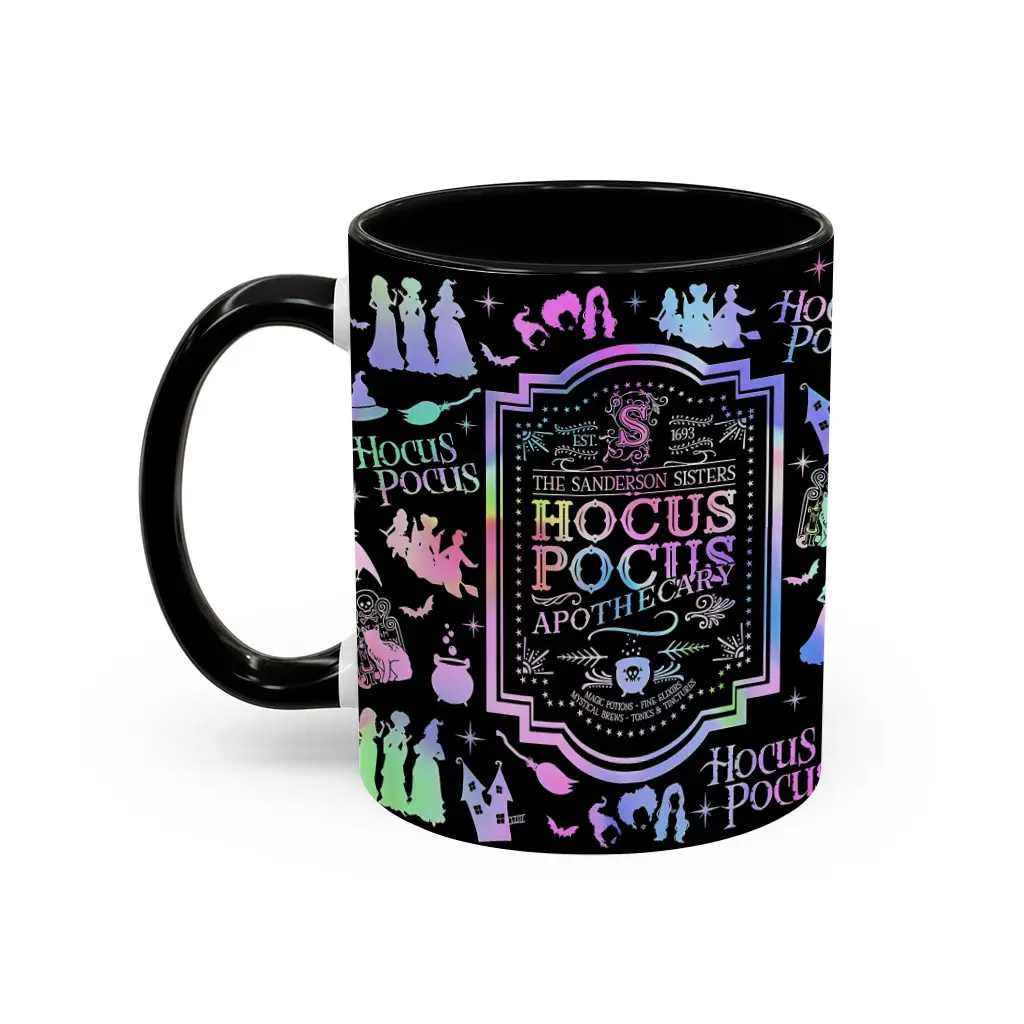 Stylish Printed Witch Sisters Halloween Beverage Cup, Washable Kitchenware Drinkware Mug - wic10051
