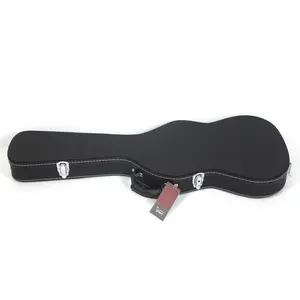 ST High-Grade Black 41.73x14.96x4.53in Electric Guitar Hard Case, Microgroove Leather Flat Surface, Plush Lined, Sturdy Chrome Latches