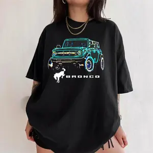 Ford Bronco 4x4 Neon Design Full Color Tshirt - Bronco Classic Shirt - Womenswear - Menswear - Unisex T-shirt