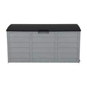 75gal 260L Outdoor Garden Plastic Storage Deck Box Chest Tools Cushions Toys Lockable Seat