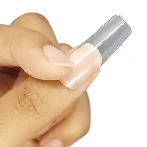 Allkem Extra Long Square 500 Pcs | Clear Soft Gel Nail Tips - Refill Bag | 12 Sizes XL SquareFull Cover Nails