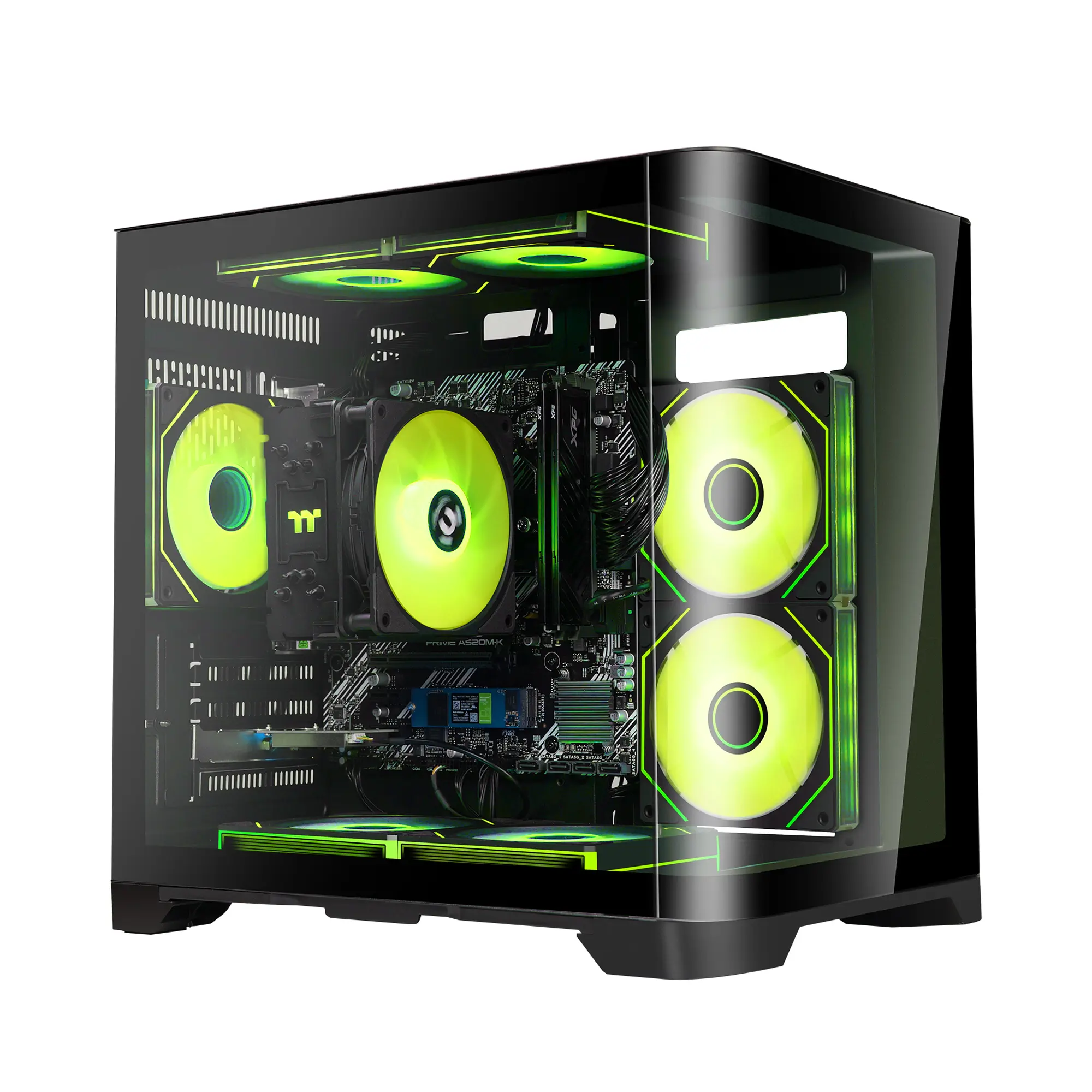 YEAH MAGIC Astral S1 Fully Built Gaming PC Tower - AMD Ryzen 5 5600GT (6-Core up to 4.6GHz), 16GB DDR4 3200MHz, 1TB NVMe SSD, 650W Gold PSU, Windows 11 Home, WIFI, 7 ARGB Fans, PC Fully Built