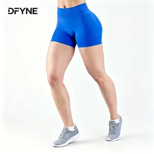 DFYNE High Waist Biker Shorts for Women - Tummy Control & Butt Lifting Workout Shorts