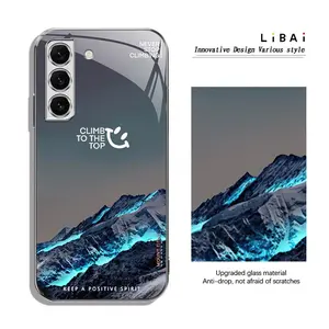 Suitable for [Galaxy S22+ 5g] High-end business snow mountain scenery electroplating glass mobile phone case-888