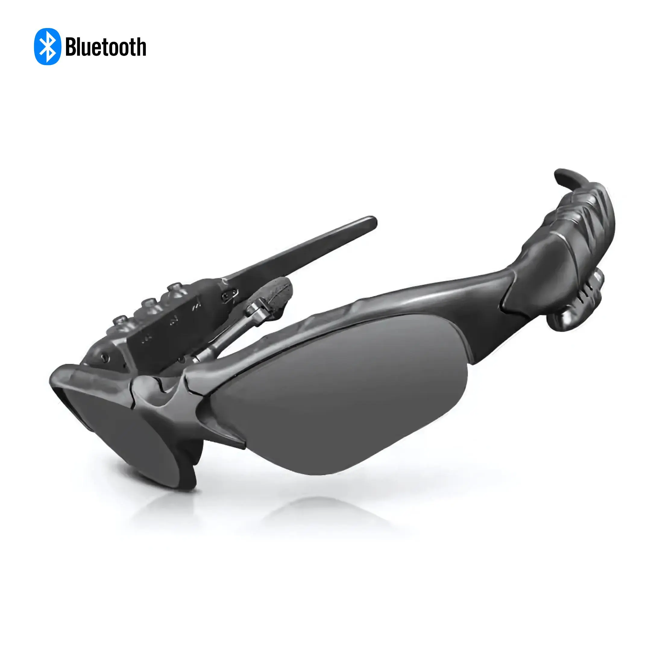 Unisex Adult Wireless Headphone Glasses - Bluetooth 4.1 Smart Eyewear, 150mAh Rechargeable, 7h Music Play, 7-Hour Calls, Built-in Audio, Lightweight Foldable Frame, Flip-Up Lenses for Easy View (Black)
