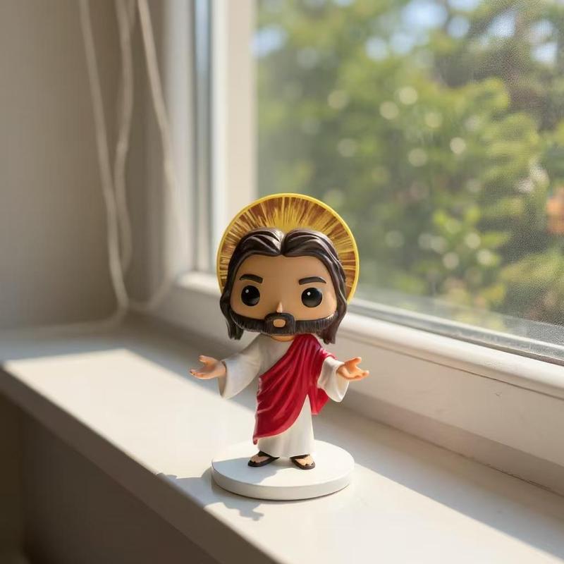 Jesus Figurine Cute Mini Christian Desk Decor & Religious Gift Decoration (5 Styles)