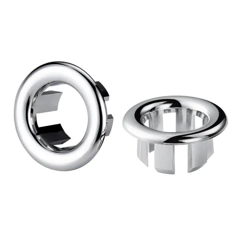 WOWOW 2-Pack Modern Chrome Bathroom Overflow Ring, 22mm/0.86in Hole Cover Sink Overflow Covers, Corrosion-Resistant Chrome Bathroom Fixture Accessories Hardware Trim Insert Cap