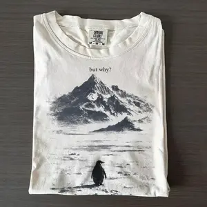 Comfort Colors Retro Lone Penguin Mountain Meme T-Shirt, Vintage 90s Escape The Matrix Graphic Tee, Motivational Gifts