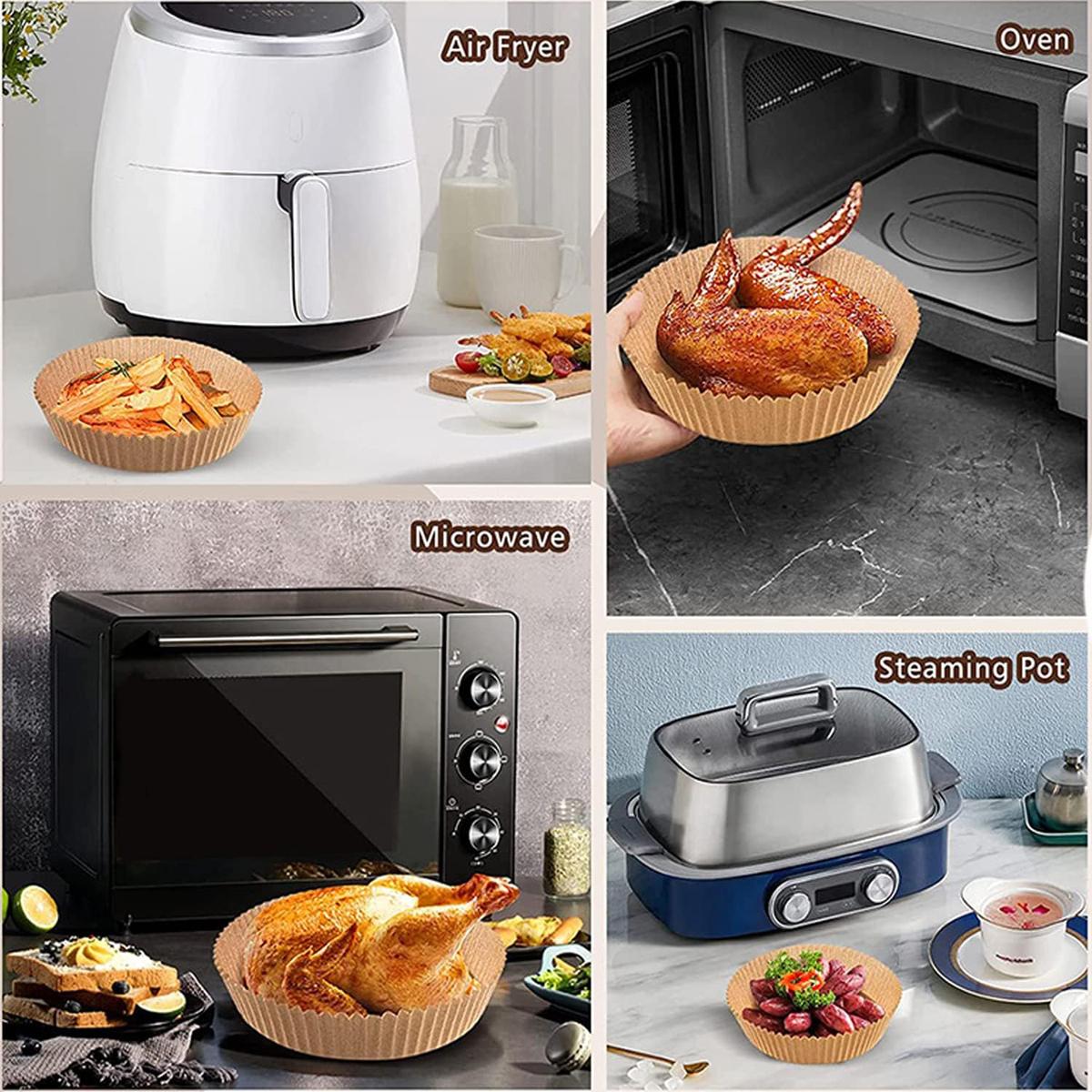 Air Fryer Liner,100 Square Air Fryer ParchmentPaper Liner, Air Fryer Liners Disposable for Microwave,Square Non-Stick Air Fryer Liner Square Free of Bleach