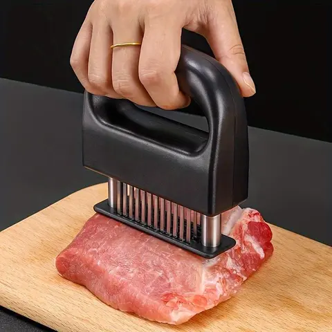 Stainless Steel Meat Tenderizer, 1 Count Manual Meat Tenderizer, Meat Hammer, Kitchen Utensils for Beef, Pork, Turkey & Fish