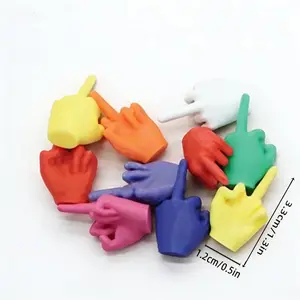 10/20 Pack Printed Mini Middle Finger Figurines, Assorted Bright Mixed Color Funny Hand Gesture Ornaments, Novelty Prank Desk Decor & Collectible Accessories