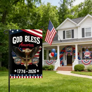 250 Anniversary Usa Garden Flags Decor for Outside, 250 Anniversary USA 1776-2026 God Bless America Yard Sign Garden & House Banner, Perfect Decor for Any Occasion
