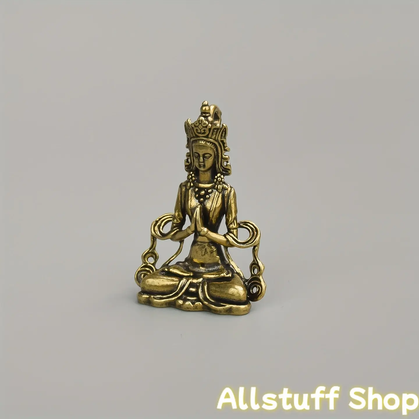 Vintage Handmade Brass Keychain Set, 3-Piece Religious Mini Statues with Pendant Loop, Creative Bag Accessory and Decoration, Keychains, Bag Charms
