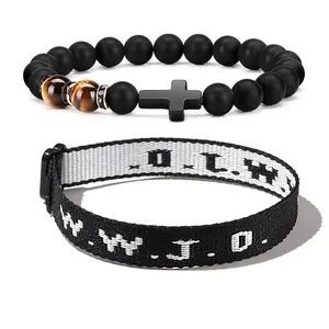Cross Bracelet + WWJD Bracelet for Women and Men (Unisex)