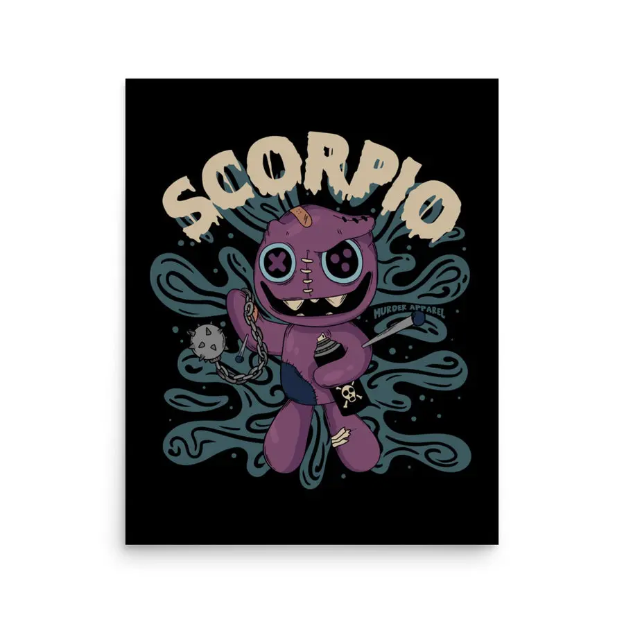 Scorpio Voodoo Doll Poster .Pumpkin Halloweentown Poster, Happy Halloween Poster, Spooky Vibes Poster. Poster Wall Decor