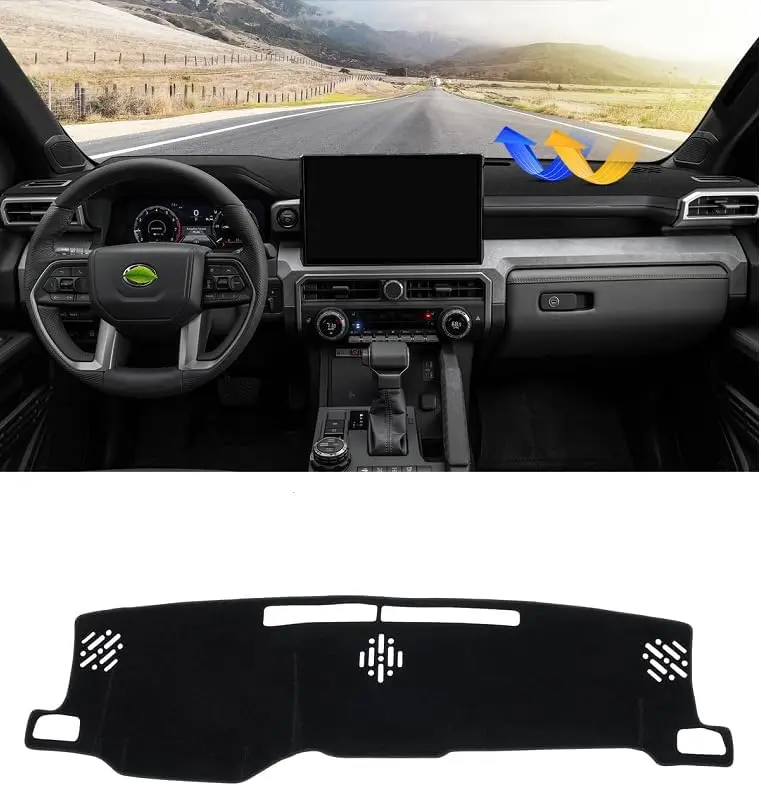 KUST Dash Cover Compatible with Toyota Tacoma 2024 2025 2026 Dashboard Cover Mat Non-Slip Carpet Sunshield Glare UV Rays Protector, Car Accessories Interior, Polyester