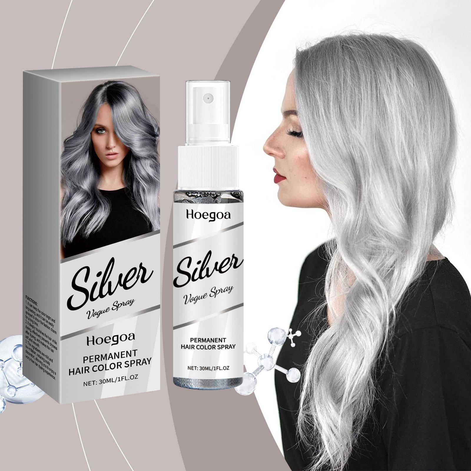 Silver Hair Dye – Silver Gray Hair Color for Lightened & Bleached Hair, 2-in-1 Nourishing Color & Conditioner, Suitable for All Hair Types, 1 Fl Oz