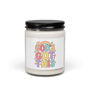 God's Got This Candle | Soy 9oz, Pastel Christian Encouragement, Retro Groovy Scripture