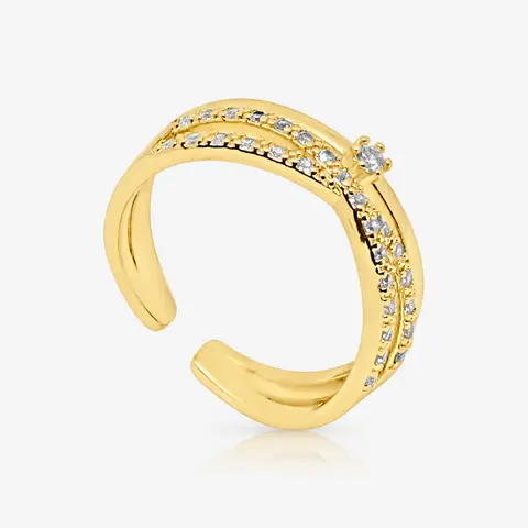 EVRY JEWELS Gold or Silver Plated Women's Artemis Ring