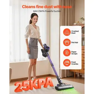 Cordless Vacuum Cleaner, 25KPA Max Powerful Suction, Rechargeable Anti-Tan Gle Stick Vacuum With Dust Cup, Lightweight Handheld Vac With 35mins Runtime For Home, Carpet, Pet Hair, Hard Floor
