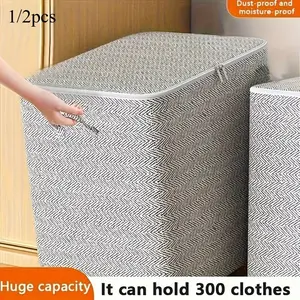 Extra Large Storage Box For Household Use, Foldable Clothing Packing Bag, Quilt Blanket Organizer With Handles, Household Storage Organizer For Travel, Home, Dorm, Clothes Organizer, Collapsible Storage Organizer