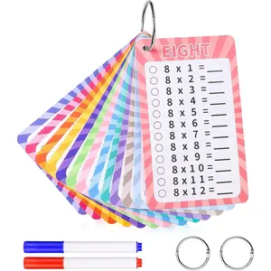 13 Pcs Multiplication Flashcards 0-12, Times Table Flash Cards Multiplication Chart Multiplications Game Math Flashcards for 1st to 3rd Grades