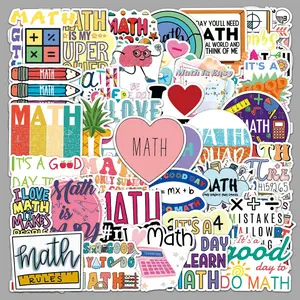 Math Stickers for Kids Boys Girls Teens Teachers, Aesthetic Waterproof Vinyl Stickers for Laptop Water Bottle Cup Bike Luggage Tablet Phone Flasks Car Notebook Scrapbook, Trendy Decals[Math-50Pcs]