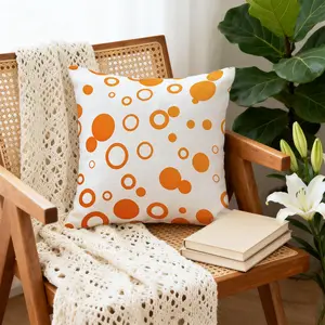 45x45cm 1Pcs Macaron Colorful Polka Dot Trendy Print Throw Pillow, Machine Washable High Elastic Filling Plump Resilient, Ideal for Living Room Sofa Decor (With Pillow Insert)