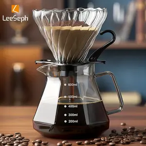 Leeseph Hand Brewed Glass Coffee Pot, 13/20 Oz Coffee Server, Dripper Coffee Maker, Standard Glass Carafe, Slow Brewing Pour-Over