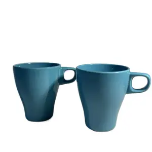 Cozy and Trendy Style Blue Ceramic Mug - Soft Sip Aesthetic Beverage Tumbler for Coffee & Reusable Washable Drinkware