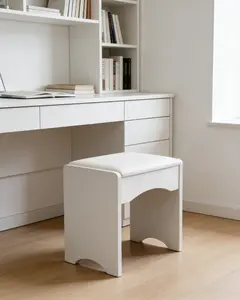 Soft Cushion Vanity Stool | Sleek White Design - Perfect Match for Any Vanity