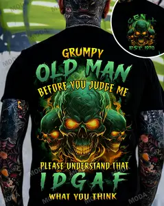 Chaosmoda Generation X Grumpy Old Man Before You Judge Me Custom Year Skull T-shirt