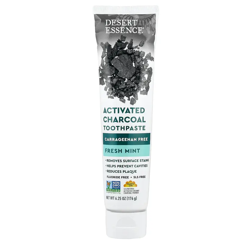Desert Essence Activated Charcoal Toothpaste, Fresh Mint, 6.25 oz (176 g)