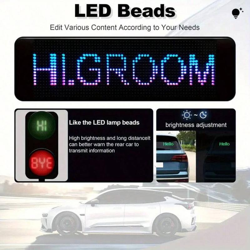 Father's Day Car Eye Lights: Scrolling Led Car Sign For Devil's Eye,Programmable Car Advertising LED Display To DIY Text Animation Graffiti Pattern From Phone APP Control And Remote, Programmable Animated Windshield Display car  window  display  system
