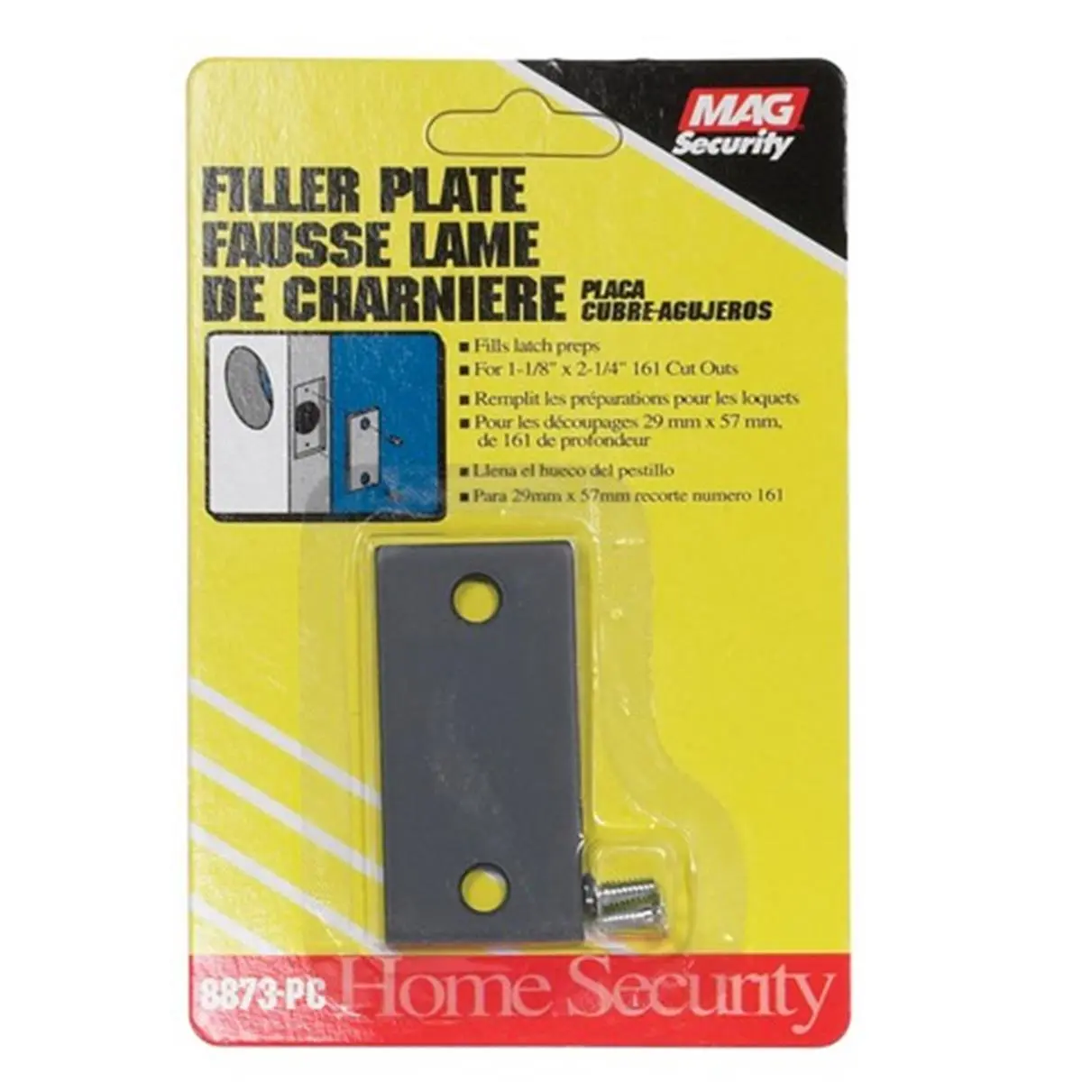 Prime-Line U 9521 Gray Plated Brass Door Filler Plate - Heavy-Duty Metal Stop, Mortise Cover, Door Plug Stop, 1-1/8 in Diameter, 2-1/4 in Length, Diameter 1-1/8"