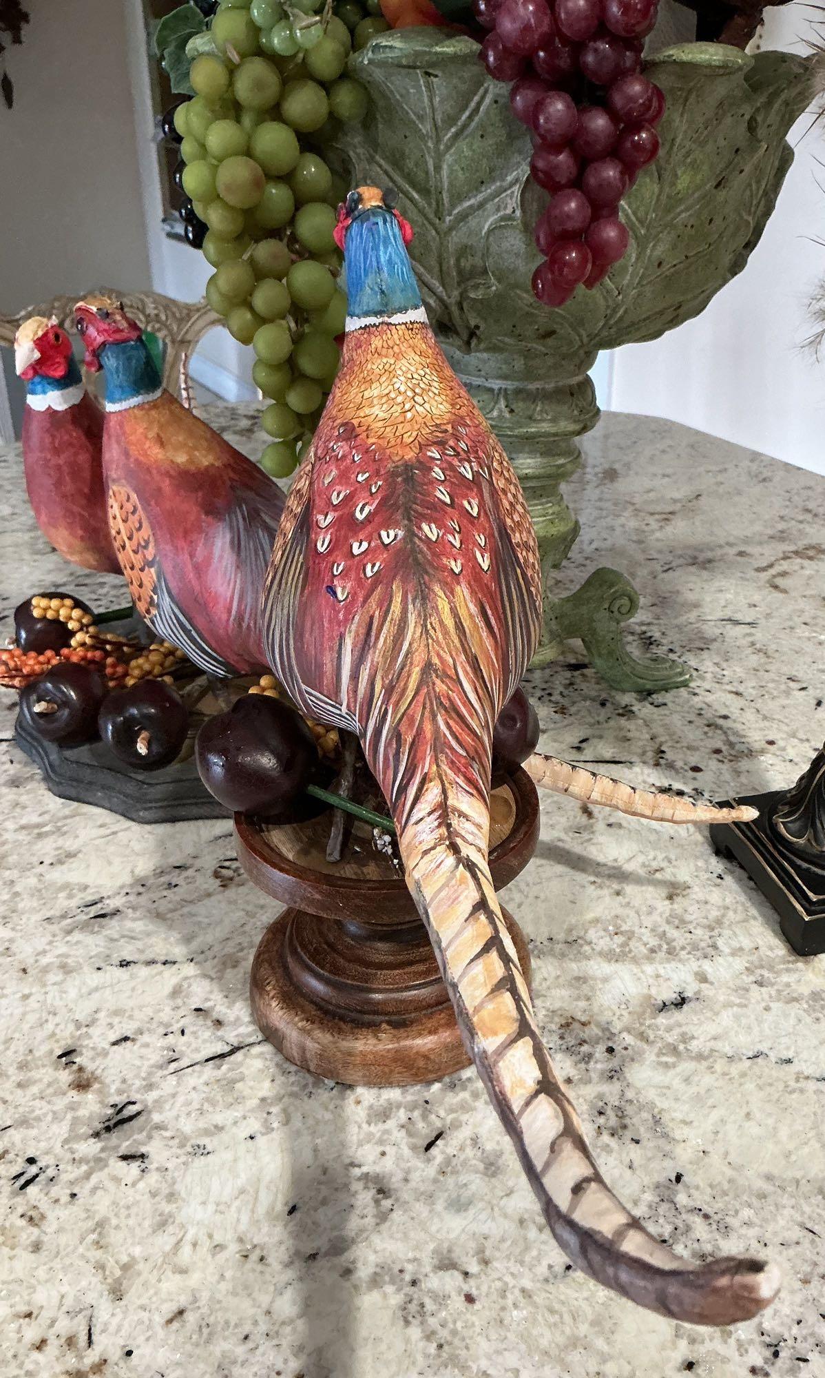 Hand made Ring neck pheasant. Animal lovers decoration, holiday’s gift of perfect home or office accent. One of a kind faux taxidermy table top elegant piece.