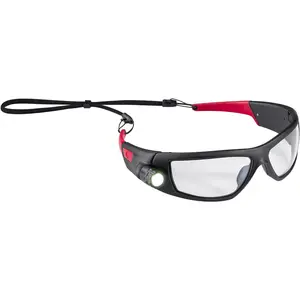 Rechargeable LED Safety Glasses with Bulls-Eye Spot Beam, ANSI Z87 Certified, Clear & Yellow Scratch-Resistant Lenses, UV Protection, Includes Protective Carrying Case, Black/Red Design for Work & Outdoor Use torch burner iron set
