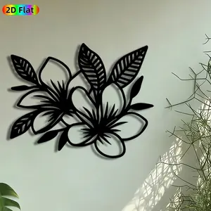 1pc Plumeria Flower Bouquet Metal Wall Art, Tropical Frangipani Statue Mural, Artistic Metalwork, Intricate Craftsmanship, Perfect for Wedding, Housewarming Decor, Perfect for Living Room Patio Balcony Decor, Ideal Gift for Tropical Garden Enthusiasts.
