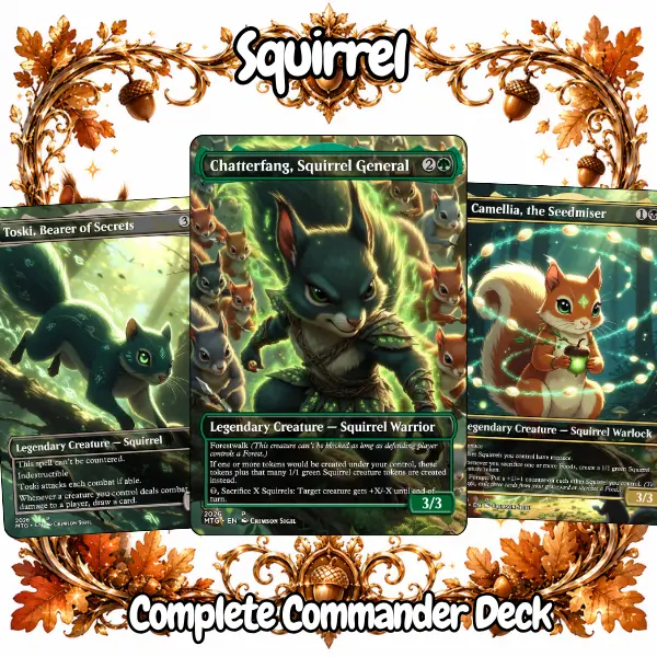 Squirrel MTG Commander Proxy Deck - Premium Woodland Anime Fantasy Card Set, MTG Proxy Tokens