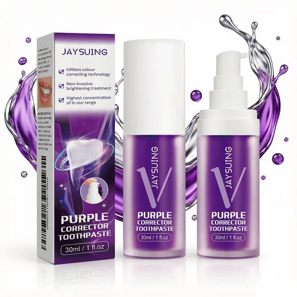 Purple Corrector Toothpaste - Mint-Infused Gentle Color Correcting Treatment with Sensitive Teeth Care, Cleansing Pigment Targeting Yellow Teeth for Daily Oral Whitening, Storage
