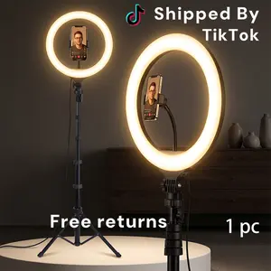 12" Selfie Ring Light with 63" Tripod Stand, Dimmable LED Video Light with Phone Holder and USB-Powered, [2-in-1] Multiple Color Modes & Selfie Stick for Photography Makeup Live Stream YouTube Content Creation Mlogging#Easter Gift#SummerVibes