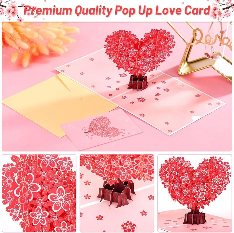 Paper Love Tree Valentine’s Day Card, Paper Art 3D Pop-Up Heart Tree Card – Romantic Love Greeting Card, Everlasting Heart Tree Valentine Gift for Her, Girlfriend, Wife, Boyfriend, Husband, Mom, Perfect for Birthdays & Wedding Anniversaries