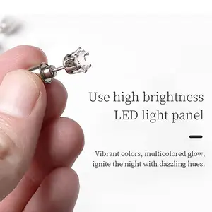 Color-Changing LED Stud Earrings - 1 Pair of Illuminated Stainless Steel Ear Jewelry for Women and Men, Perfect for Celebrations and Night Out Ear Jewelry for Parties, Holidays, and Everyday Style