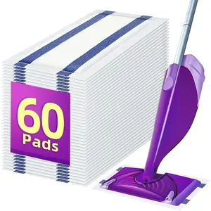 Disposable Wet Jet Pad Refills Compatible with WetJet  Mop,  Dirt Locking and Water Absorbent, for Multi-Surface Floor Cleaning, Kitchen Bathroom Hardwood  Floors, 5.9"x11.4" 60 Pack