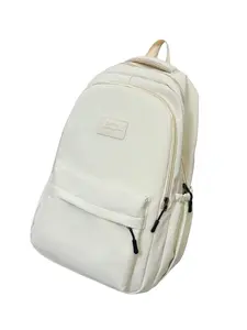 Fashionable Solid Color Nylon Backpack, Casual Large Capacity Multifunction Backpack for Women & Men, Lightweight Backpack for School & Travel