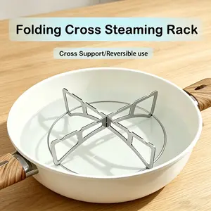 High-Temperature Resistant Stainless Steel Folding Steamer Rack – Portable, Heat-Insulating Steamer Stand for Camping and Outdoor Use – Easy to Clean – Outdoor Cooking Tool – Durable