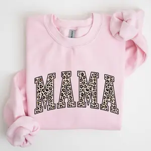 Mama Leopard Print Sweatshirt – a trendy women's crewneck, perfect for stylish and cozy wear. mother's day gift, mother's day gifts - EVA RAMOS