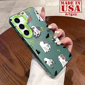 Phone Case for Samsung Galaxy S24 Plus S25 Ultra S23 Ultra S22++ Spooky Flower Gift Patterned Matte Military-Grade Drop Protection Silicone Cover Cellphone Protective