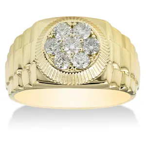 3/4ct Diamond Mens Ring 14K Yellow Gold